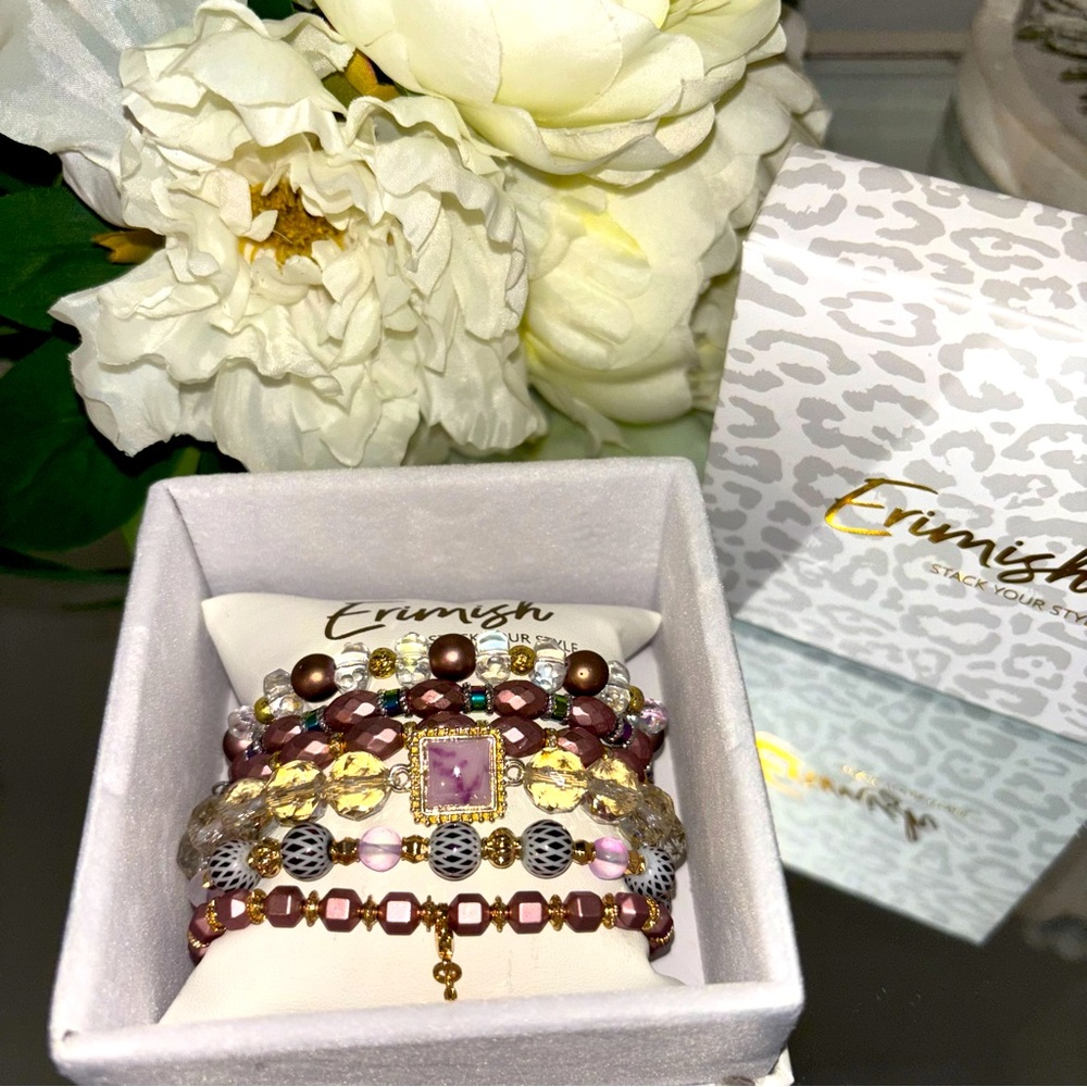 Ermish Stackable Stretch Bracelets. Set of 6. NWOT
